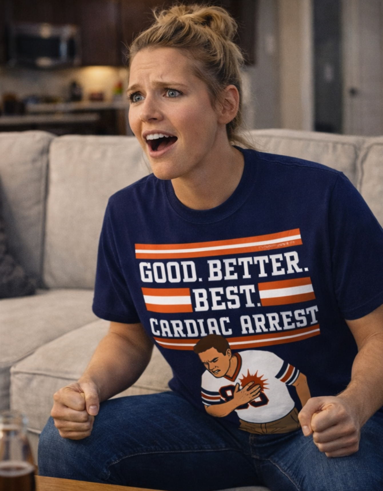 Navy Tee Shirt GBB Cardiac Arrest